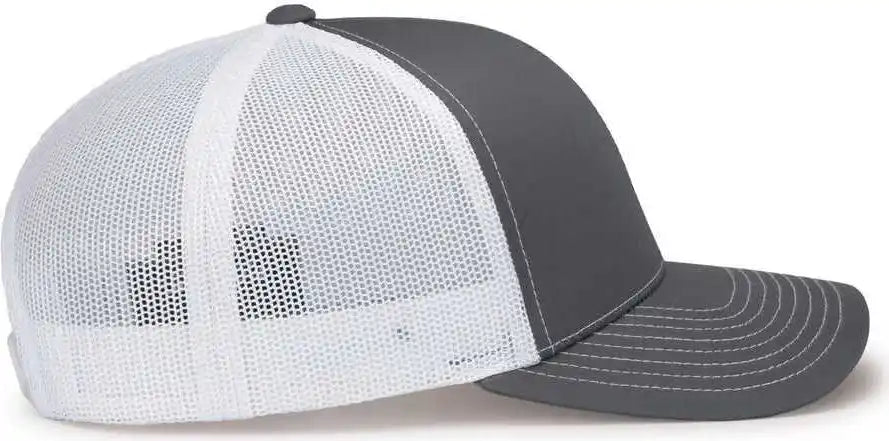 Pacific Headwear 104s Contrast Stitch Snapback Trucker Cap - Graphite White - Dark Gray / 7’’ - 7 7/8’’
