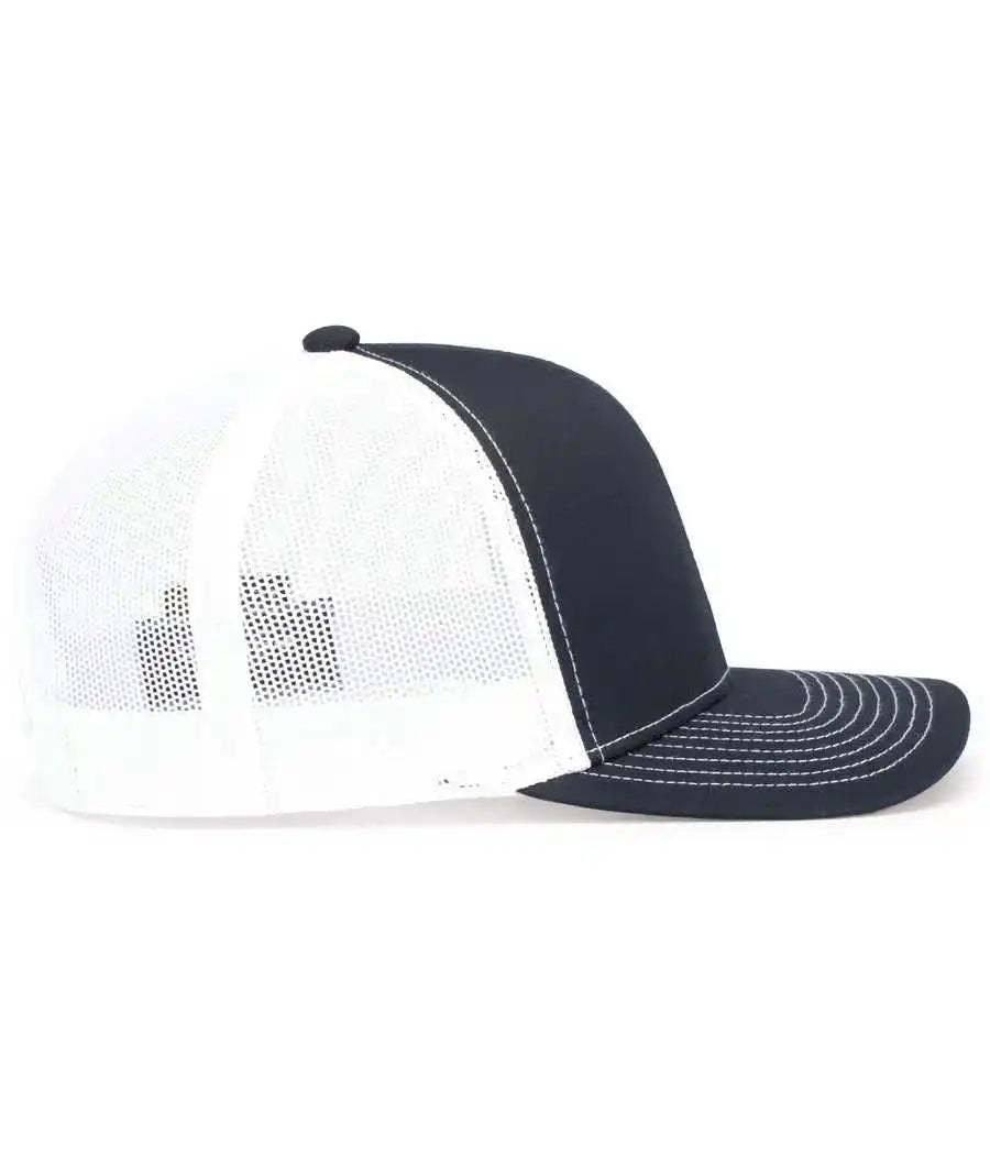 Pacific Headwear 104s Contrast Stitch Snapback Trucker Cap - Navy White - 7’’ - 7 7/8’’