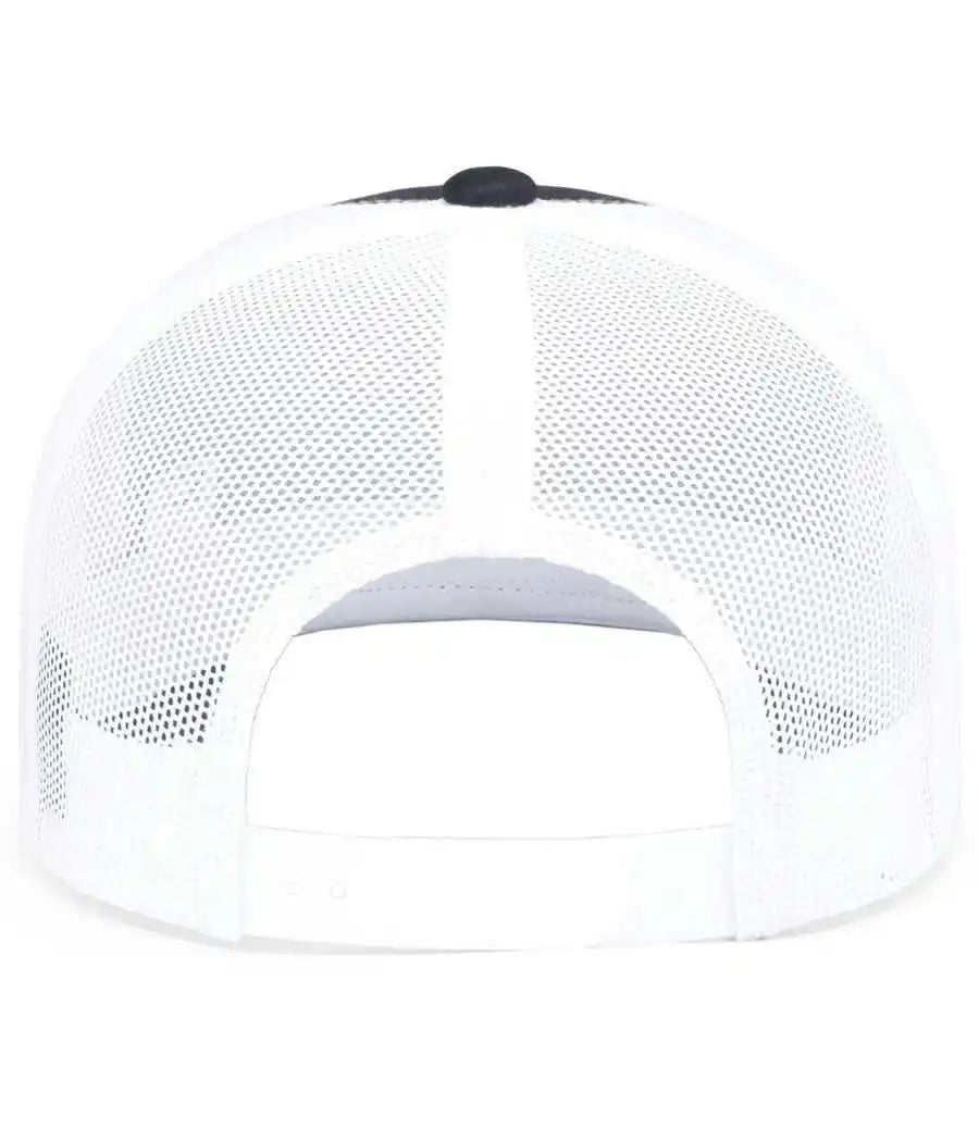 Pacific Headwear 104s Contrast Stitch Snapback Trucker Cap - Navy White - 7’’ - 7 7/8’’