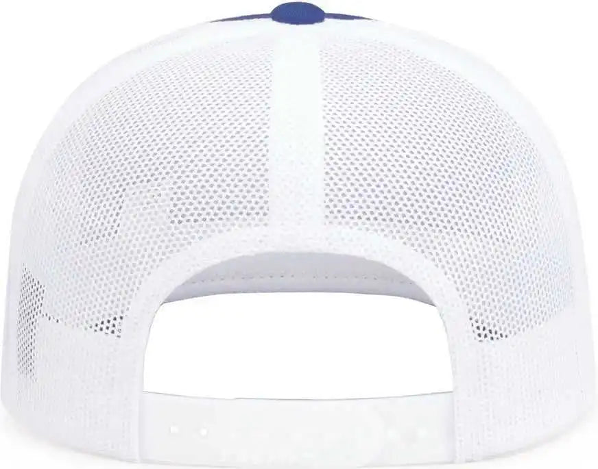 Pacific Headwear 104s Contrast Stitch Snapback Trucker Cap - Royal White - 7’’ - 7 7/8’’