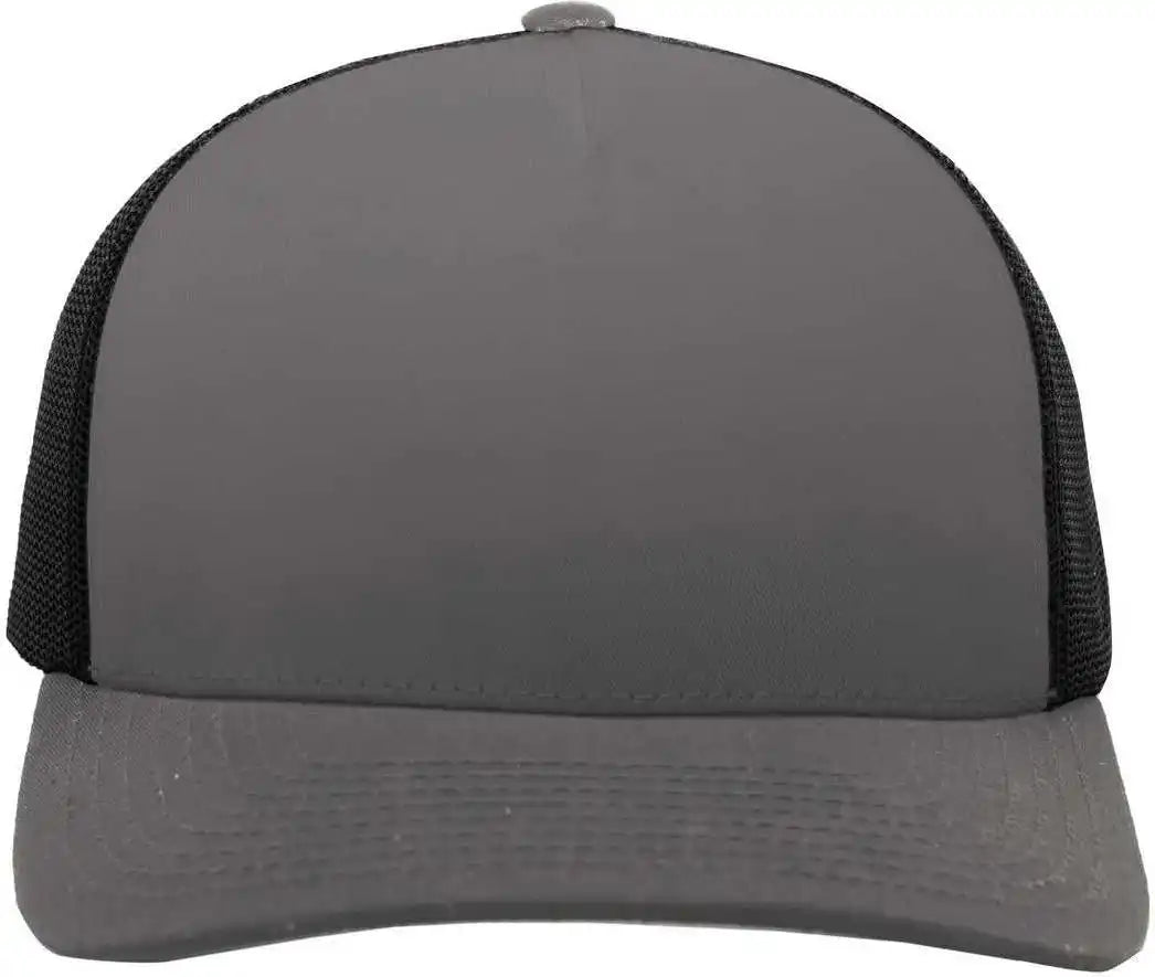 Pacific Headwear 105c 5-panel Trucker Snapback Cap - Graphite Black - Dark Gray / 7’’ - 7 7/8’’
