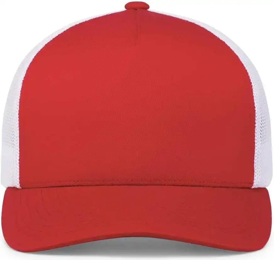 Pacific Headwear 105c 5-panel Trucker Snapback Cap - Red White - 7’’ - 7 7/8’’