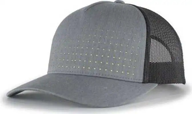 Pacific Headwear 105p Perforated 5-panel Trucker Snapback Cap - Heather Gray Light Charcoal Acid Green - 7’’ - 7 7/8’’