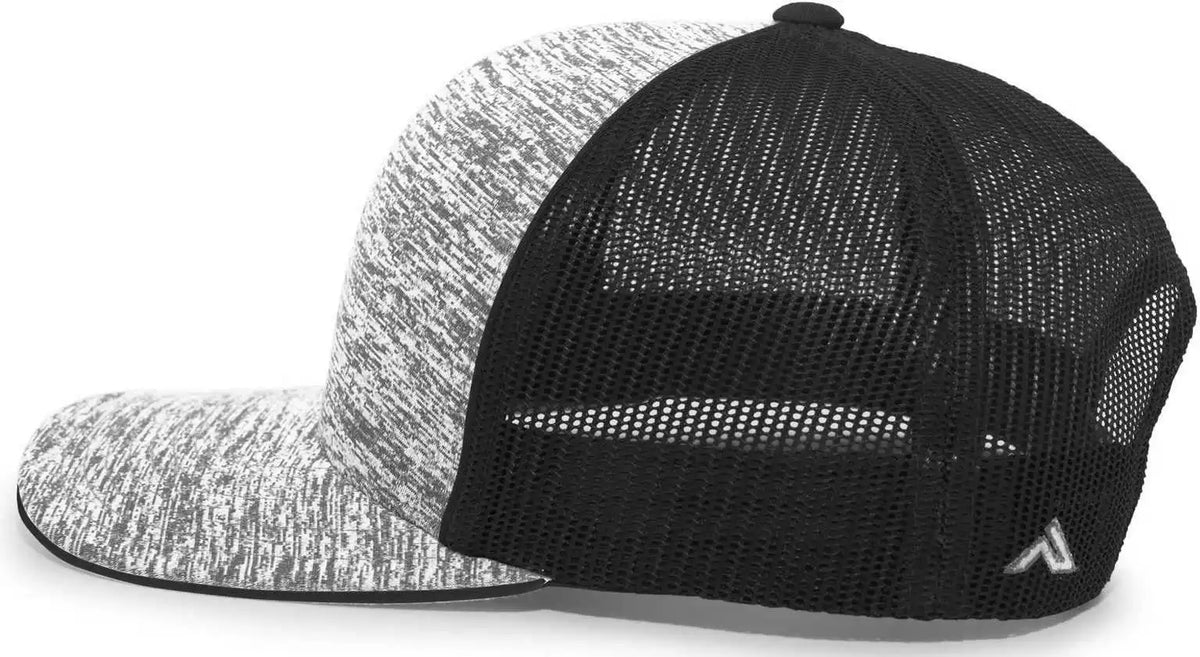 Pacific Headwear 106c Aggressive Heather Trucker Snapback Cap - Graphite Lite Charcoal - Gray Dark / 7’’ - 7 7/8’’