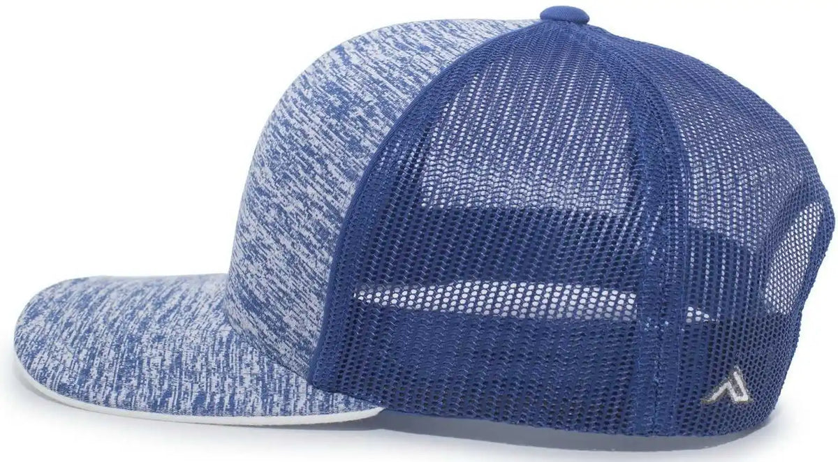 Pacific Headwear 106c Aggressive Heather Trucker Snapback Cap - Royal - 7’’ - 7 7/8’’