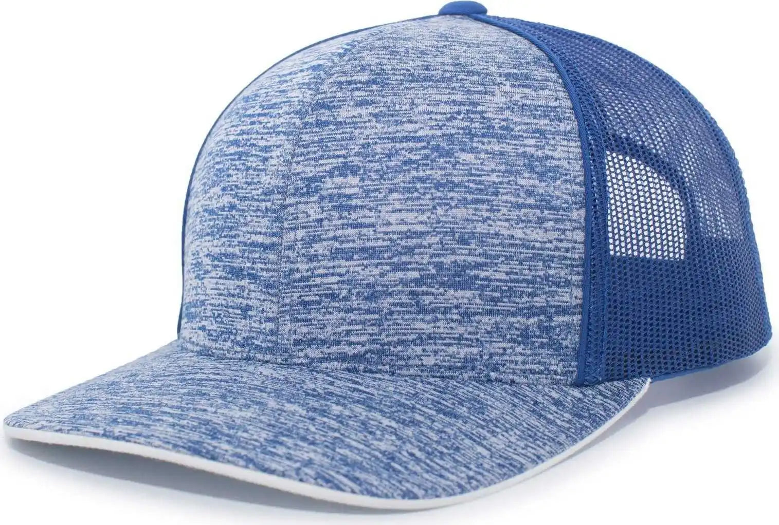 Pacific Headwear 106c Aggressive Heather Trucker Snapback Cap - Royal - 7’’ - 7 7/8’’