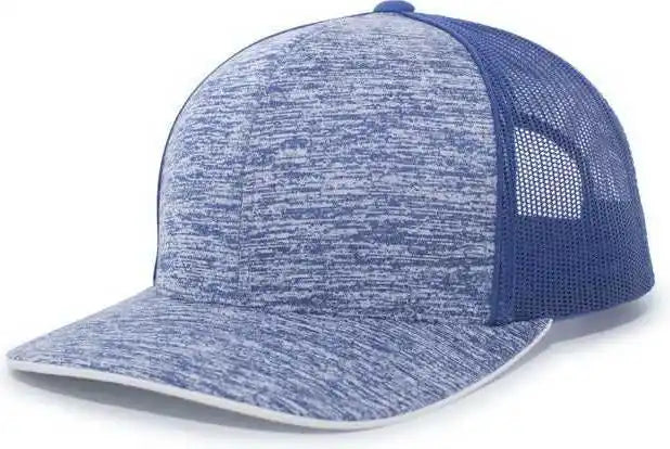 Pacific Headwear 106c Aggressive Heather Trucker Snapback Cap - Royal - 7’’ - 7 7/8’’