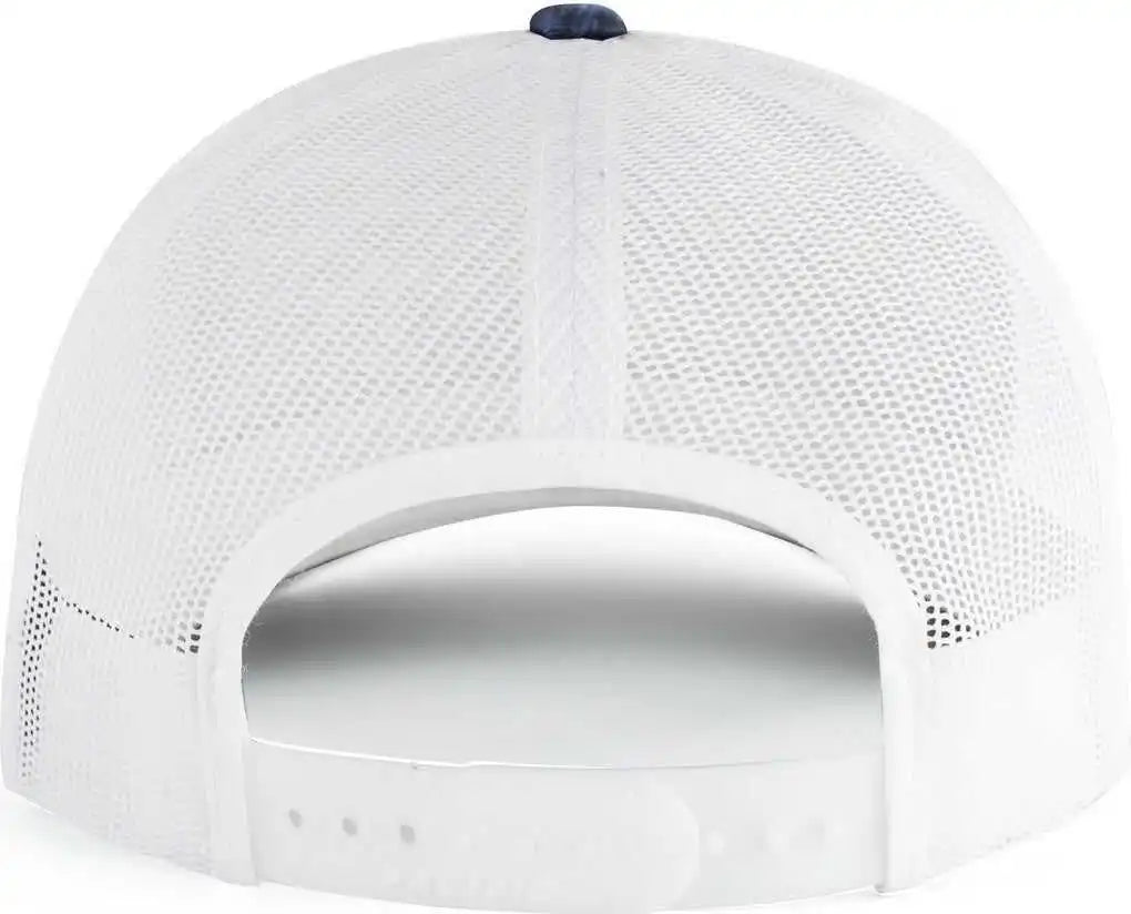 Pacific Headwear 107c Elements Agua Camo Trucker Snapback Cap - Bluefin White - Mossy Oak / 7’’ - 7 7/8’’