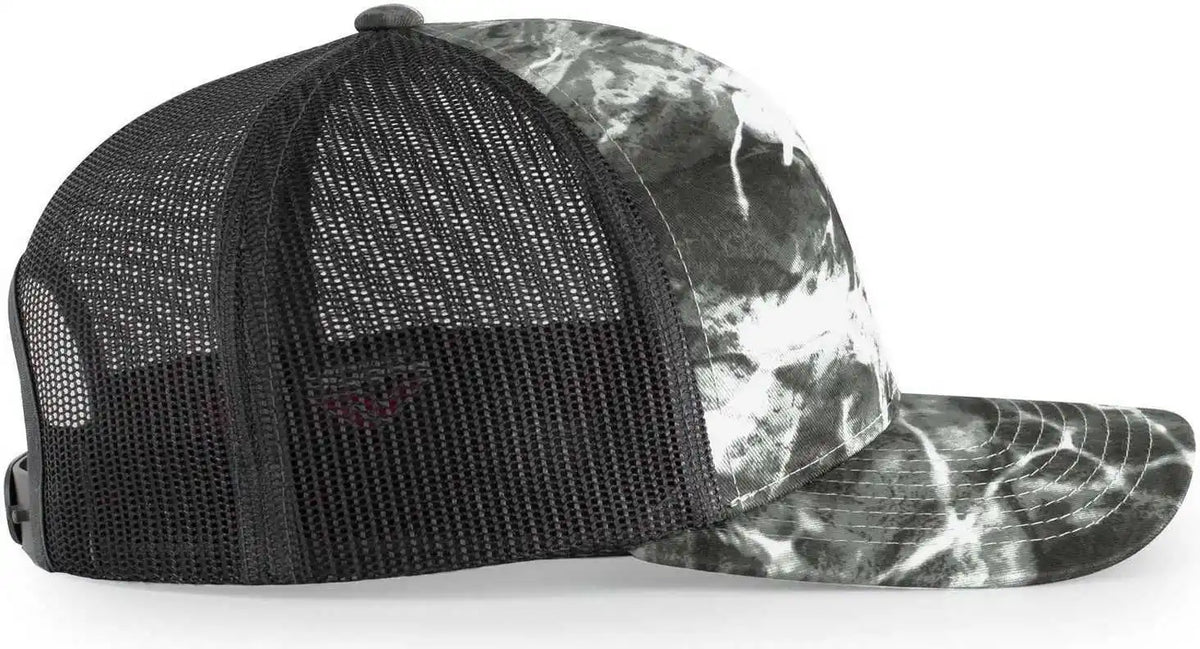 Pacific Headwear 107c Elements Agua Camo Trucker Snapback Cap - Blacktip Lt Charcoal - Mossy Oak Dark Gray / 7’’ - 7