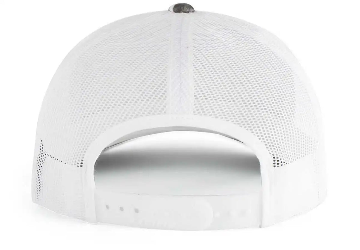 Pacific Headwear 107c Elements Agua Camo Trucker Snapback Cap - Manta White - Mossy Oak / 7’’ - 7 7/8’’