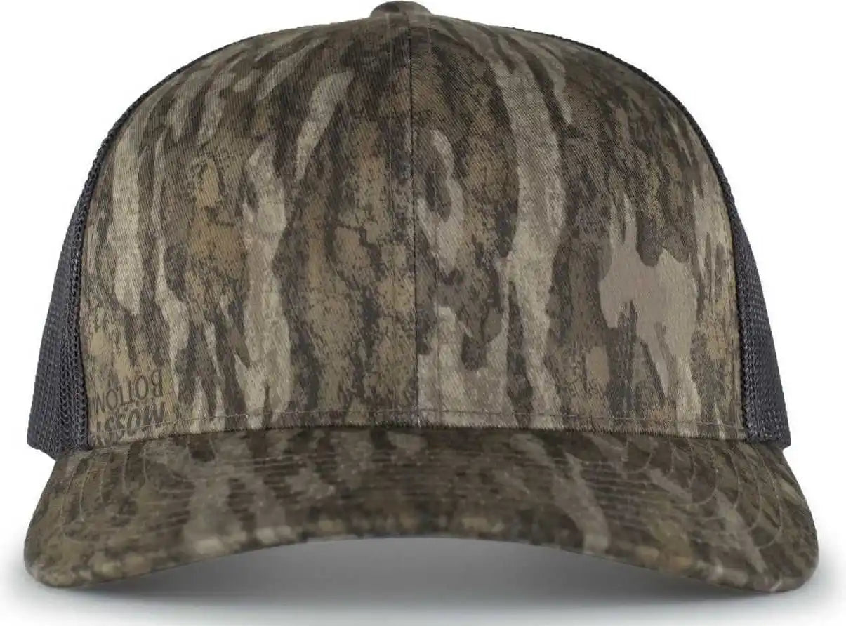 Pacific Headwear 108c Camo Snapback Trucker Cap - Bottomland Light Charcoal - 7’’ - 7 7/8’’