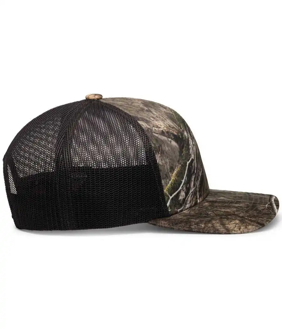 Pacific Headwear 108c Camo Snapback Trucker Cap - Country Dna Lt Charcoal - Mossy Oak Dark Gray / 7’’ 7 7/8’’