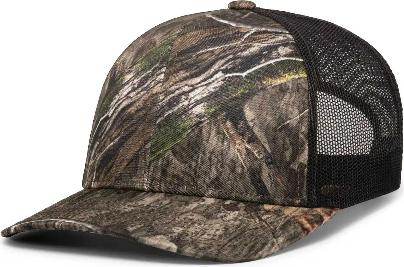 Pacific Headwear 108c Camo Snapback Trucker Cap - Country Dna Lt Charcoal - Mossy Oak Dark Gray / 7’’ 7 7/8’’