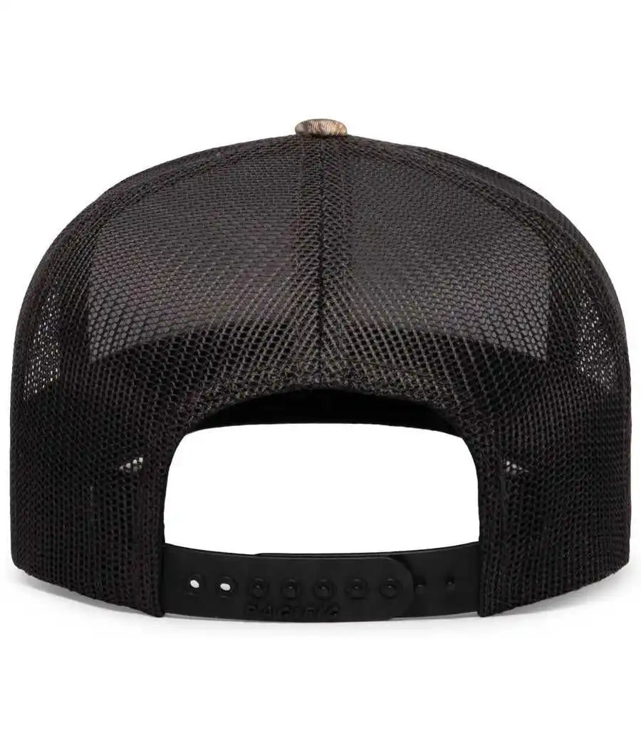 Pacific Headwear 108c Camo Snapback Trucker Cap - Country Dna Lt Charcoal - Mossy Oak Dark Gray / 7’’ 7 7/8’’