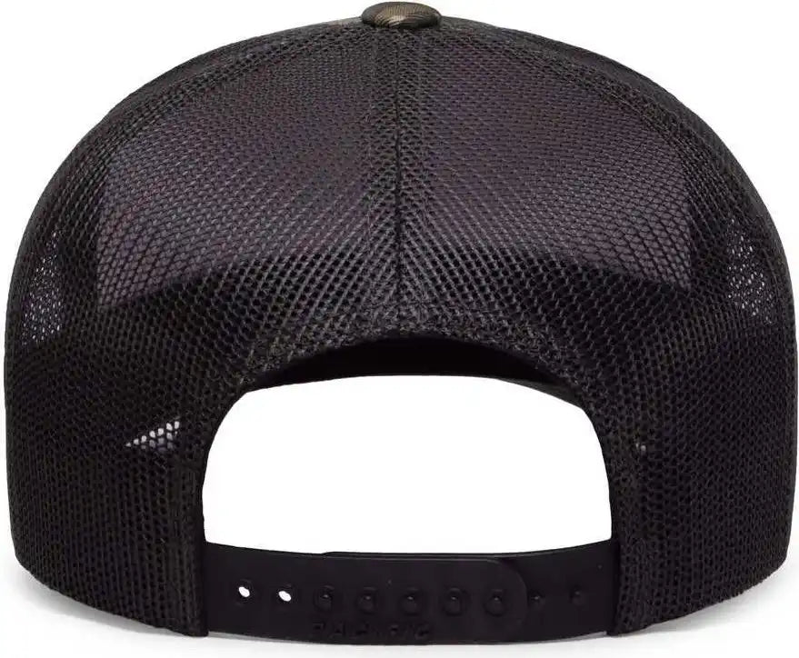Pacific Headwear 108c Camo Snapback Trucker Cap - Original Bottomland Lt Charcoal - Mossy Oak Gray / 7’’ 7 7/8’’