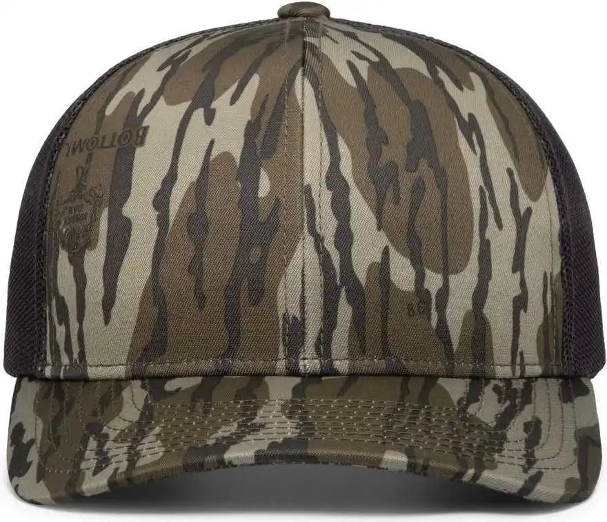 Pacific Headwear 108c Camo Snapback Trucker Cap - Original Bottomland Lt Charcoal - Mossy Oak Gray / 7’’ 7 7/8’’
