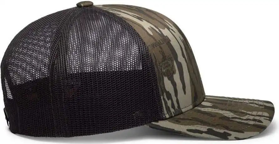 Pacific Headwear 108c Camo Snapback Trucker Cap - Original Bottomland Lt Charcoal - Mossy Oak Gray / 7’’ 7 7/8’’