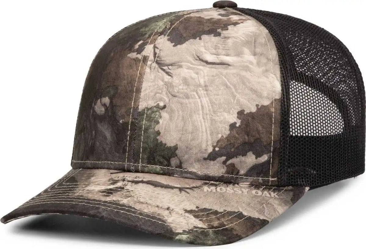 Pacific Headwear 108c Camo Snapback Trucker Cap - Terra Gila Light Charcoal - Mossy Oak Dark Gray / 7’’ 7 7/8’’