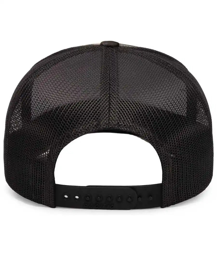 Pacific Headwear 108c Camo Snapback Trucker Cap - Terra Gila Light Charcoal - Mossy Oak Dark Gray / 7’’ 7 7/8’’