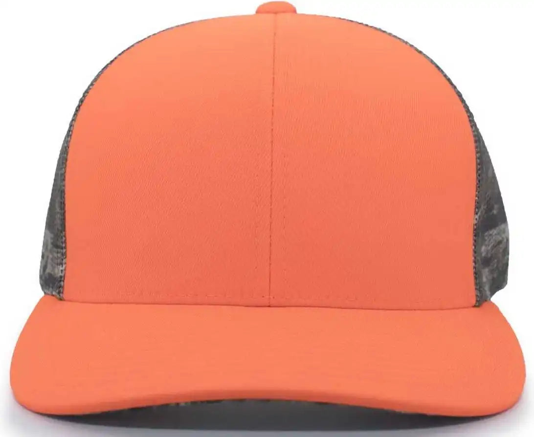 Pacific Headwear 108c Camo Trucker Snapback Cap - Blaze Break-up Country - Mossy Oak / 7’’ - 7 7/8’’