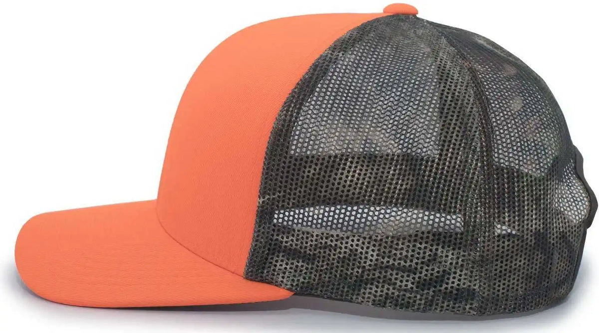 Pacific Headwear 108c Camo Trucker Snapback Cap - Blaze Break-up Country - Mossy Oak / 7’’ - 7 7/8’’