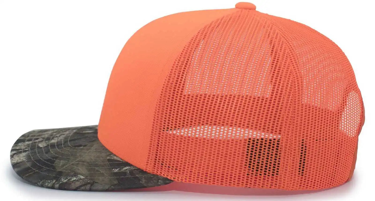 Pacific Headwear 108c Camo Trucker Snapback Cap - Break-up Country Blaze - Mossy Oak / 7’’ - 7 7/8’’