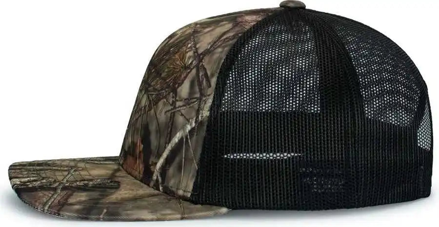 Pacific Headwear 108c Camo Trucker Snapback Cap - Break-up Country Black - Mossy Oak / 7’’ - 7 7/8’’