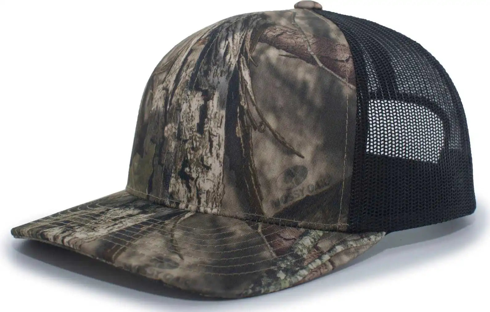 Pacific Headwear 108c Camo Trucker Snapback Cap - Break-up Country Black - Mossy Oak / 7’’ - 7 7/8’’