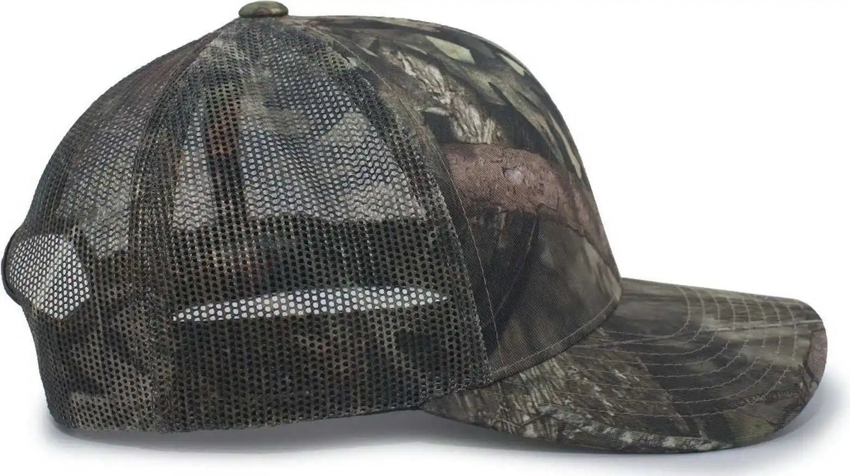 Pacific Headwear 108c Camo Trucker Snapback Cap - Break-up Country Coun - Mossy Oak / 7’’ - 7 7/8’’