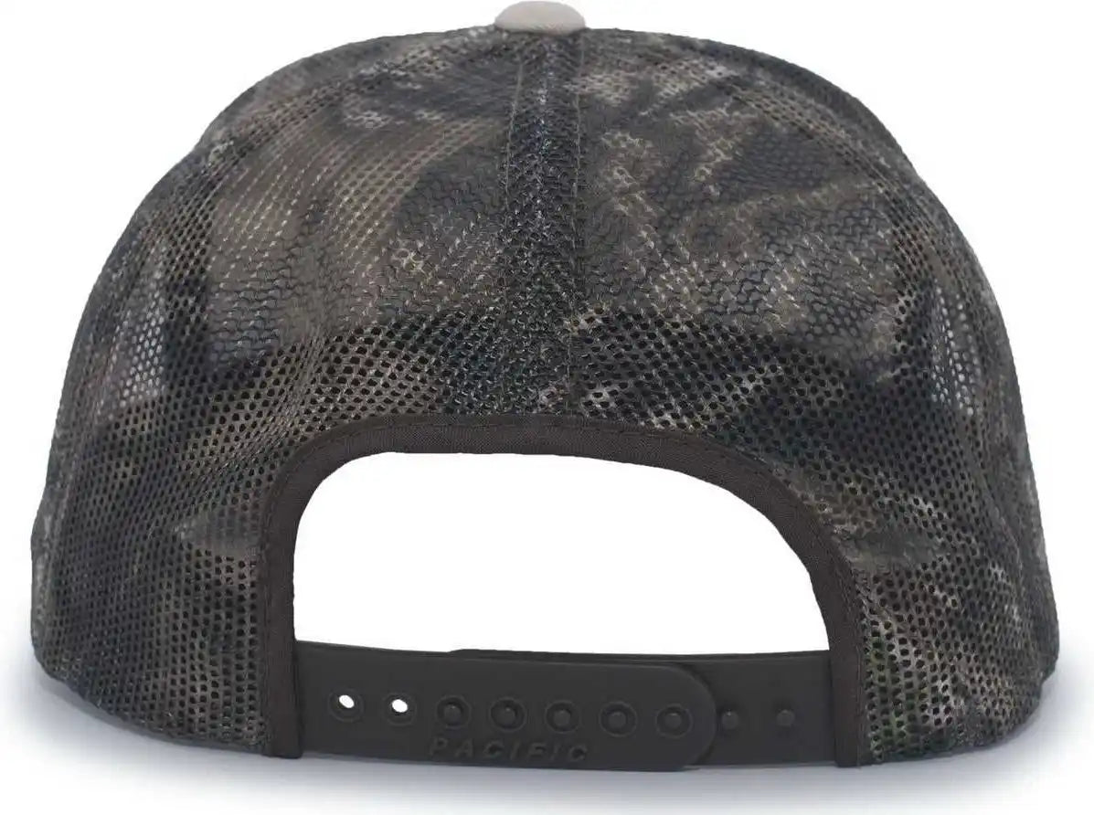 Pacific Headwear 108c Camo Trucker Snapback Cap - Stone Break-up Country - Ivory Mossy Oak / 7’’ - 7 7/8’’