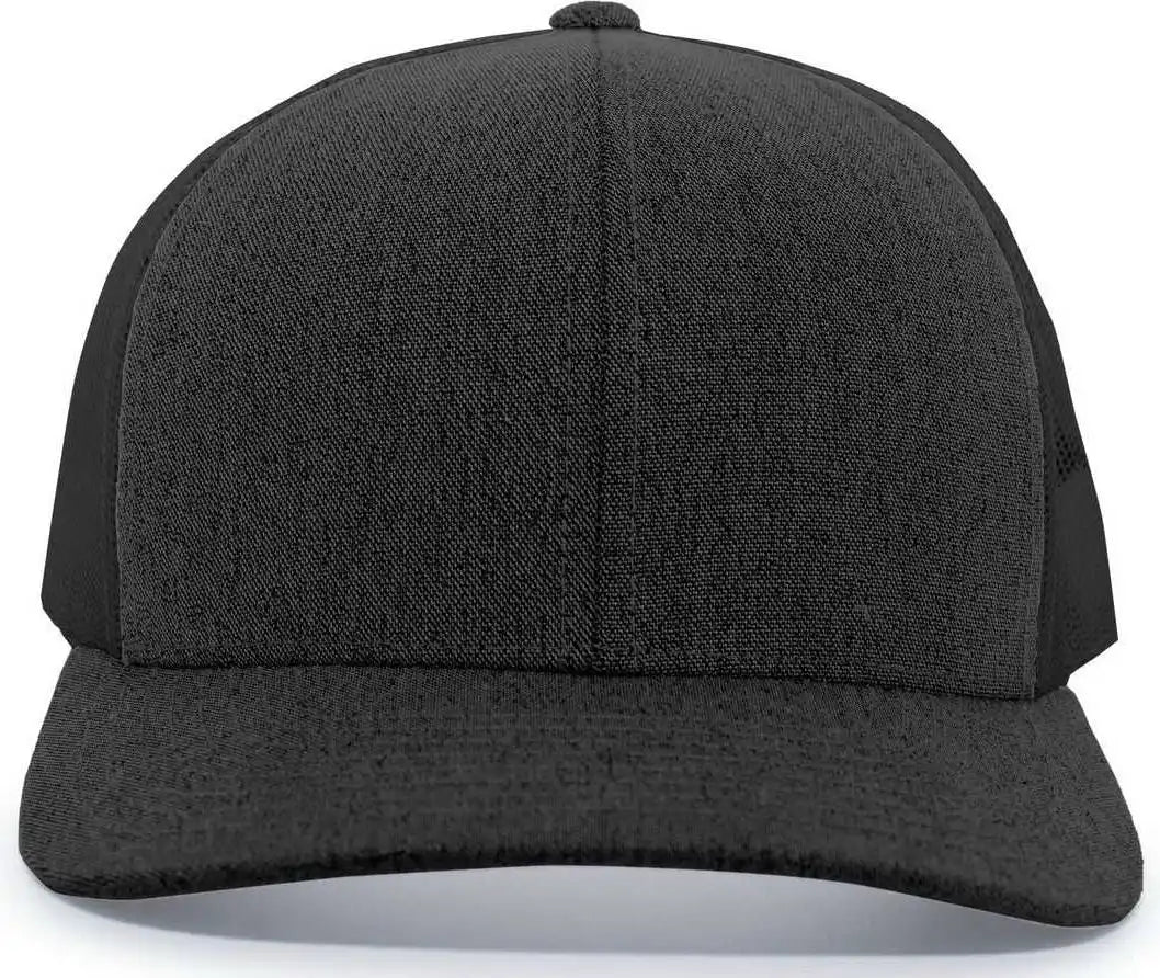 Pacific Headwear 110c Heather Trucker Snapback Cap - Black - 7’’ - 7 7/8’’