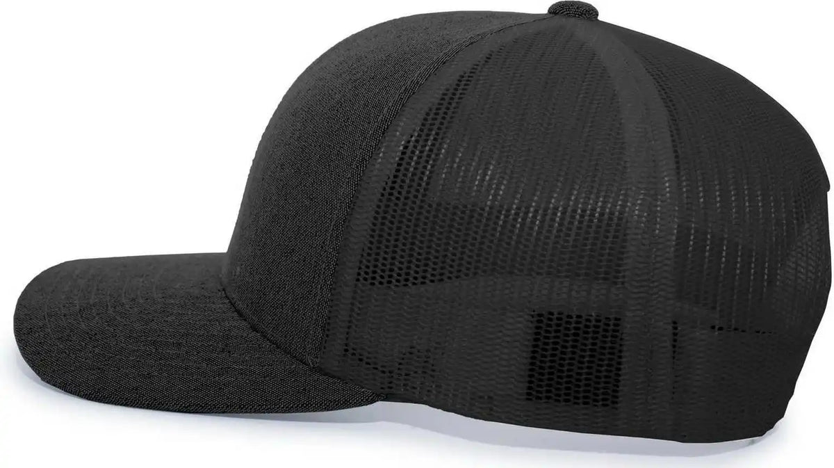 Pacific Headwear 110c Heather Trucker Snapback Cap - Black - 7’’ - 7 7/8’’