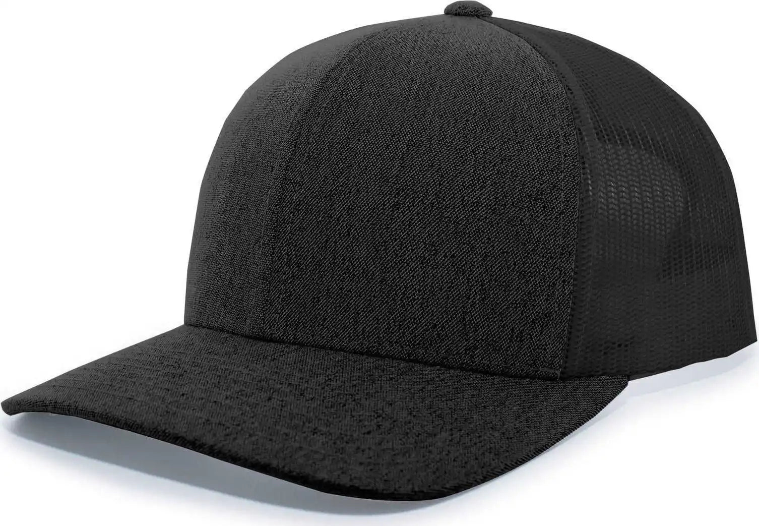 Pacific Headwear 110c Heather Trucker Snapback Cap - Black - 7’’ - 7 7/8’’