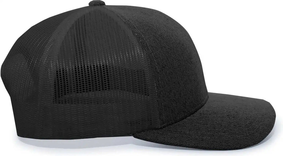 Pacific Headwear 110c Heather Trucker Snapback Cap - Black - 7’’ - 7 7/8’’