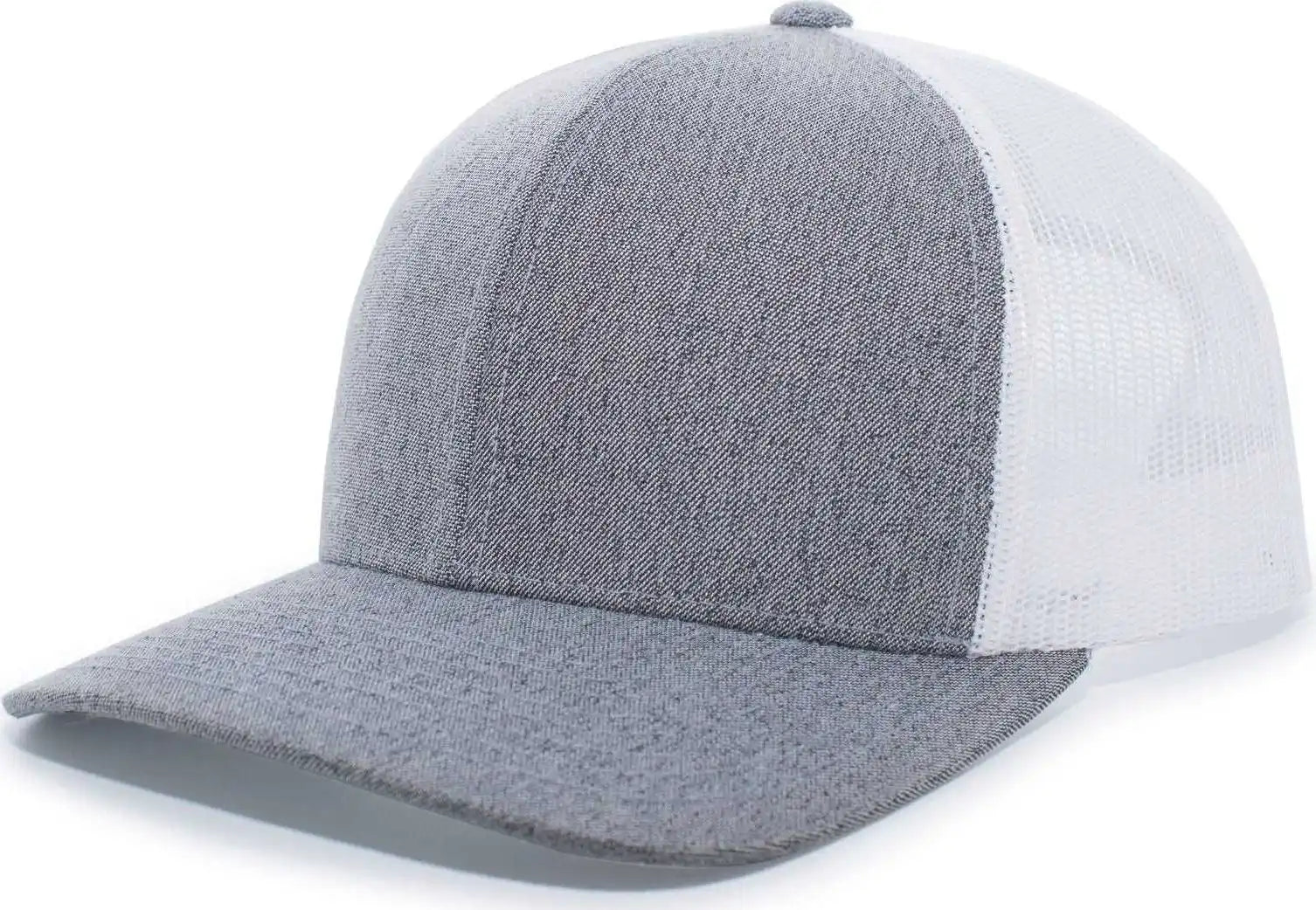 Pacific Headwear 110c Heather Trucker Snapback Cap - Gray White - 7’’ - 7 7/8’’