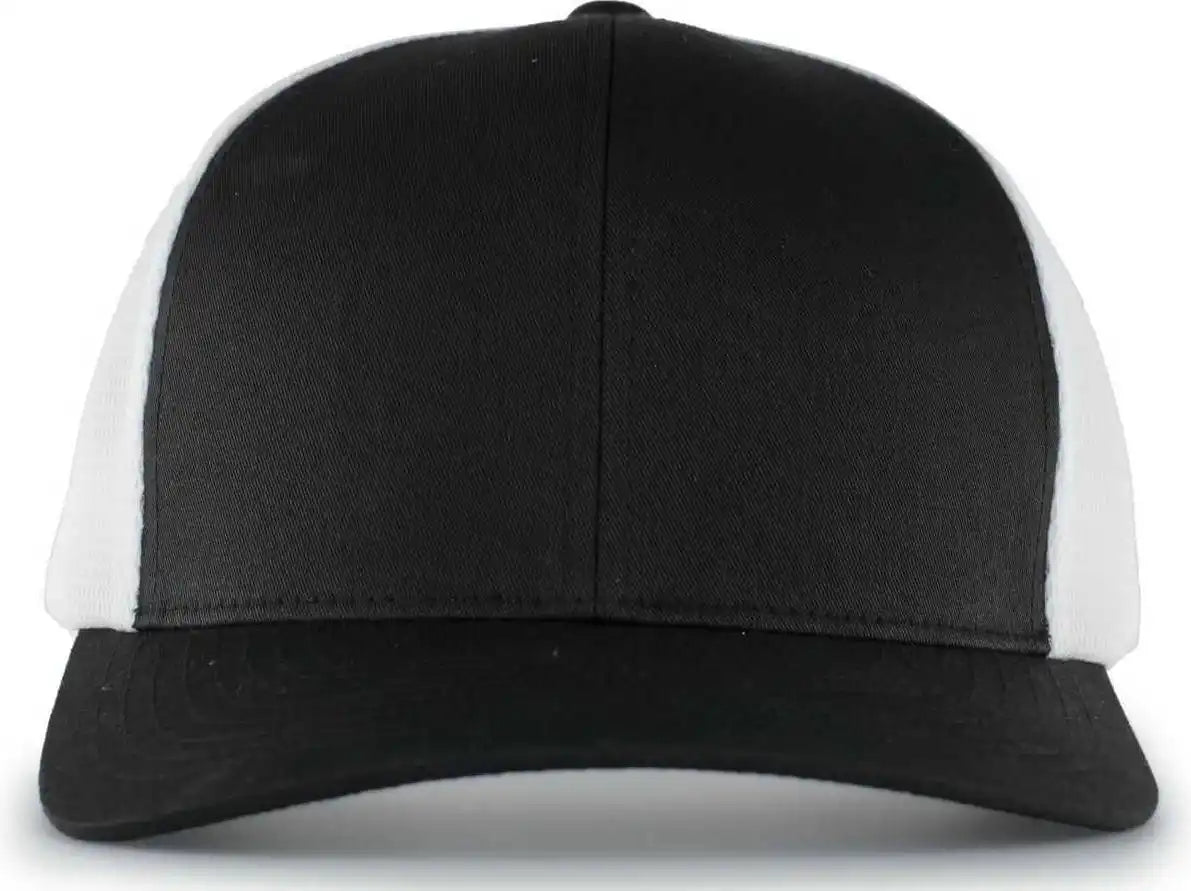 Pacific Headwear 110f Trucker Flexfit Snapback Cap - Black White - 7’’ - 7 7/8’’