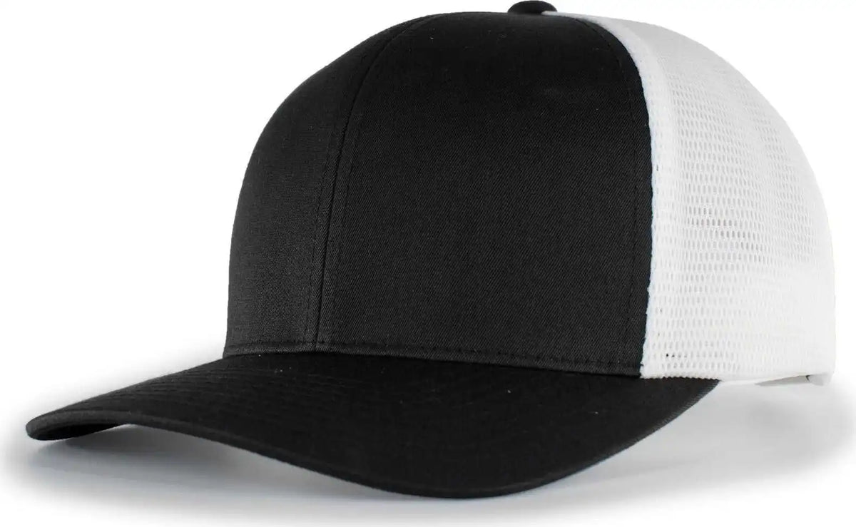 Pacific Headwear 110f Trucker Flexfit Snapback Cap - Black White - 7’’ - 7 7/8’’