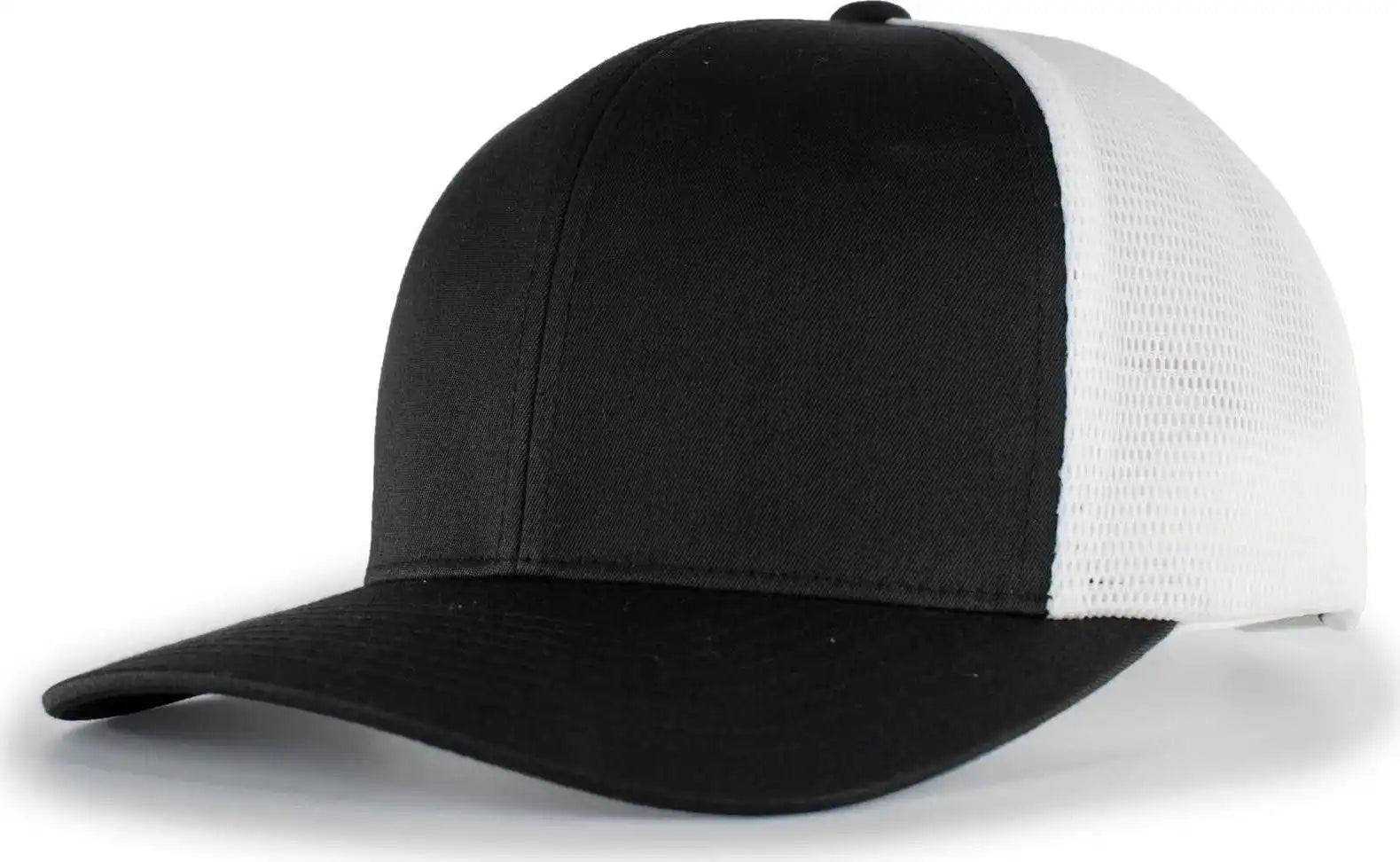 Pacific Headwear 110f Trucker Flexfit Snapback Cap - Black White - 7’’ - 7 7/8’’