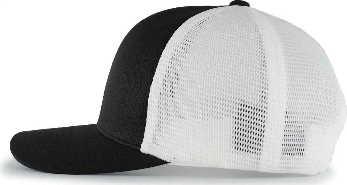 Pacific Headwear 110f Trucker Flexfit Snapback Cap - Black White - 7’’ - 7 7/8’’
