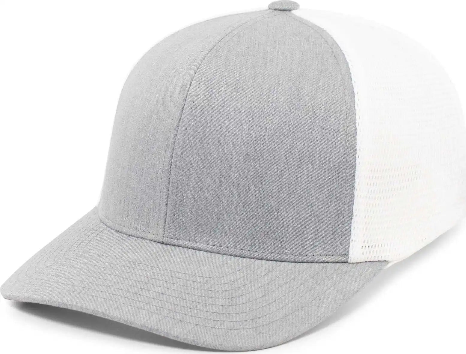 Pacific Headwear 110f Trucker Flexfit Snapback Cap - Heather Grey White - Gray / 7’’ 7 7/8’’