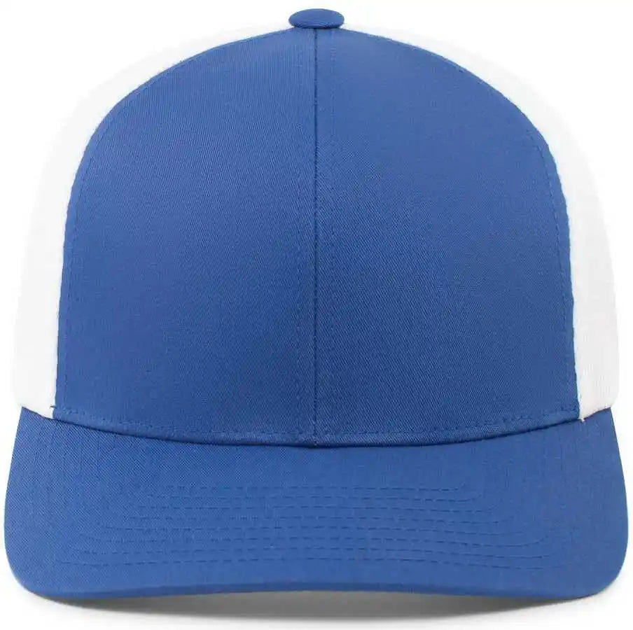 Pacific Headwear 110f Trucker Flexfit Snapback Cap - Royal White - 7’’ 7 7/8’’