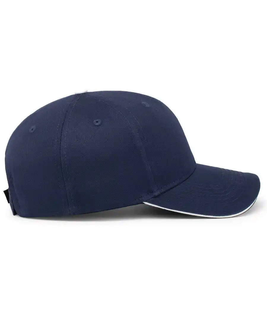 Pacific Headwear 121c Brushed Cotton Sandwich Visor Hook-and-loop Cap - Navy White - 7’’ - 7 7/8’’