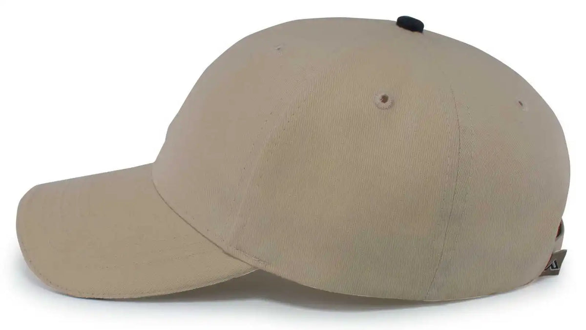 Pacific Headwear 121c Brushed Cotton Sandwich Visor Hook-and-loop Cap - Khaki Black - 7’’ - 7 7/8’’