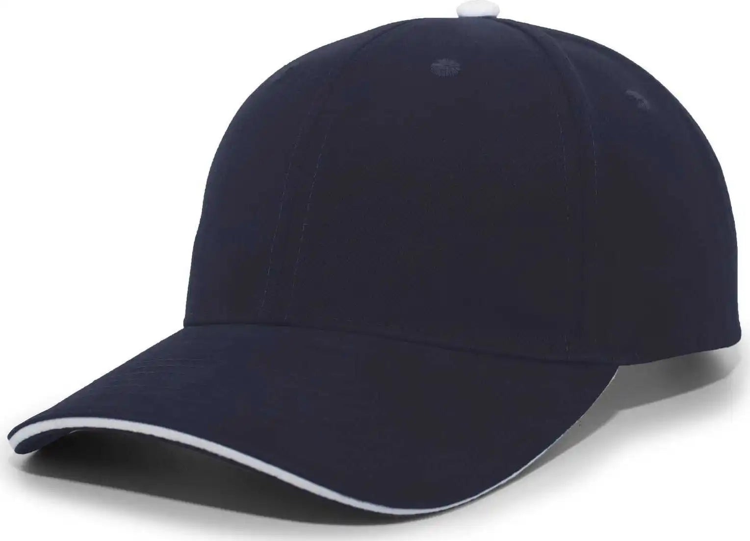 Pacific Headwear 121c Brushed Cotton Sandwich Visor Hook-and-loop Cap - Navy White - 7’’ - 7 7/8’’