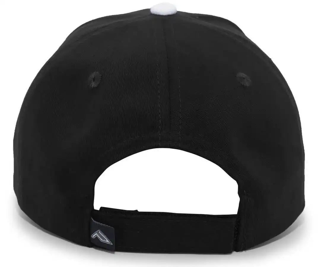 Pacific Headwear 121c Brushed Cotton Sandwich Visor Hook-and-loop Cap - Black White - 7’’ - 7 7/8’’