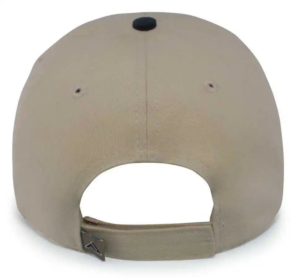 Pacific Headwear 121c Brushed Cotton Sandwich Visor Hook-and-loop Cap - Khaki Black - 7’’ - 7 7/8’’