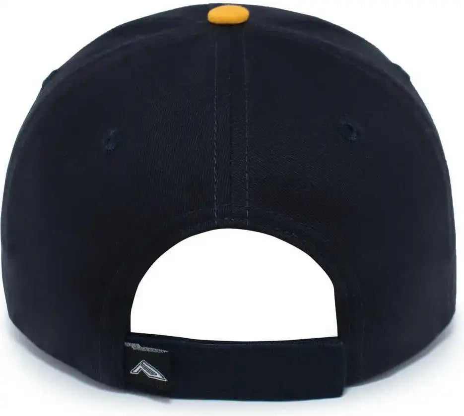 Pacific Headwear 121c Brushed Cotton Sandwich Visor Hook-and-loop Cap - Navy Gold - 7’’ - 7 7/8’’