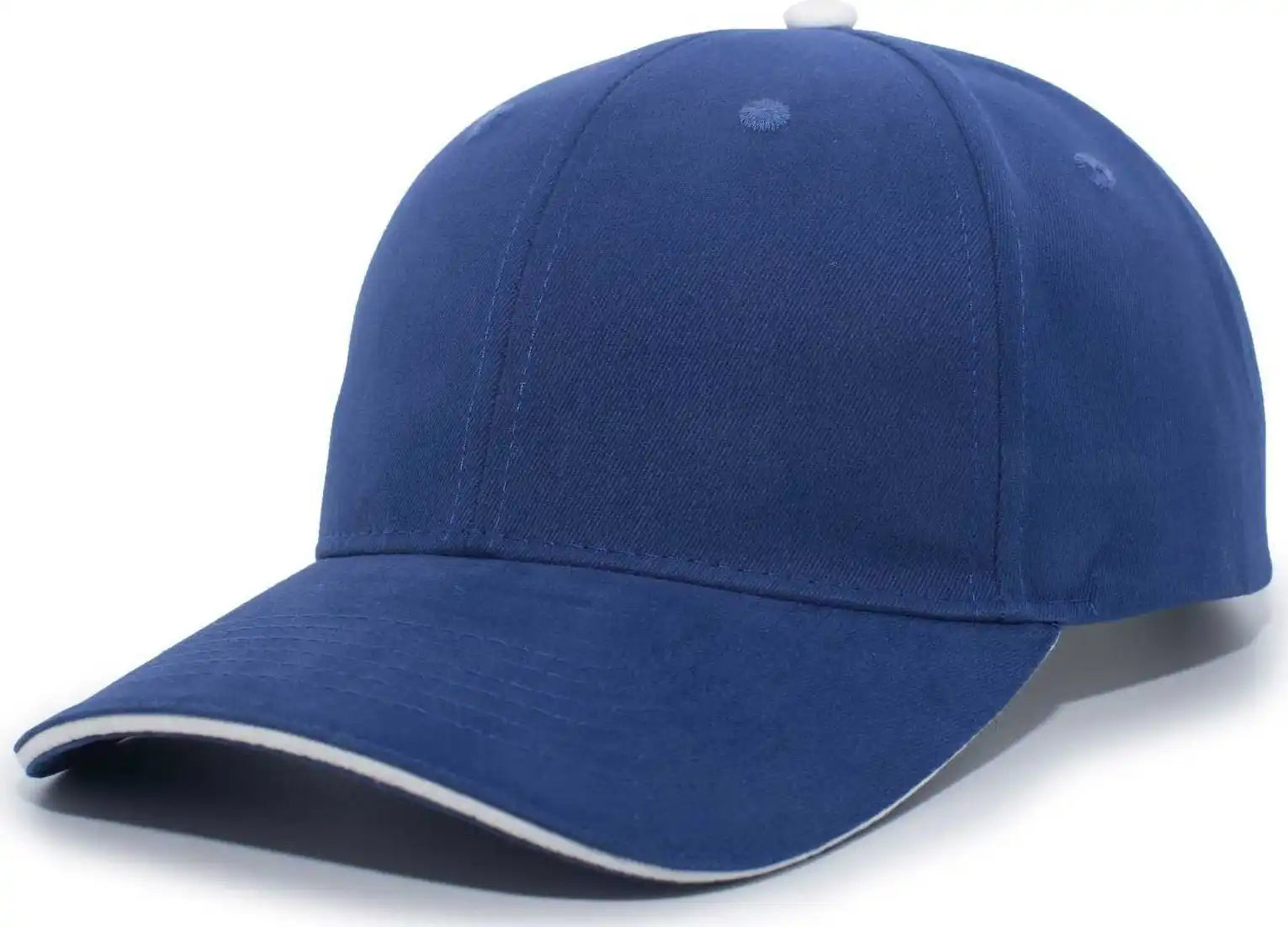 Pacific Headwear 121c Brushed Cotton Sandwich Visor Hook-and-loop Cap - Royal White - 7’’ - 7 7/8’’