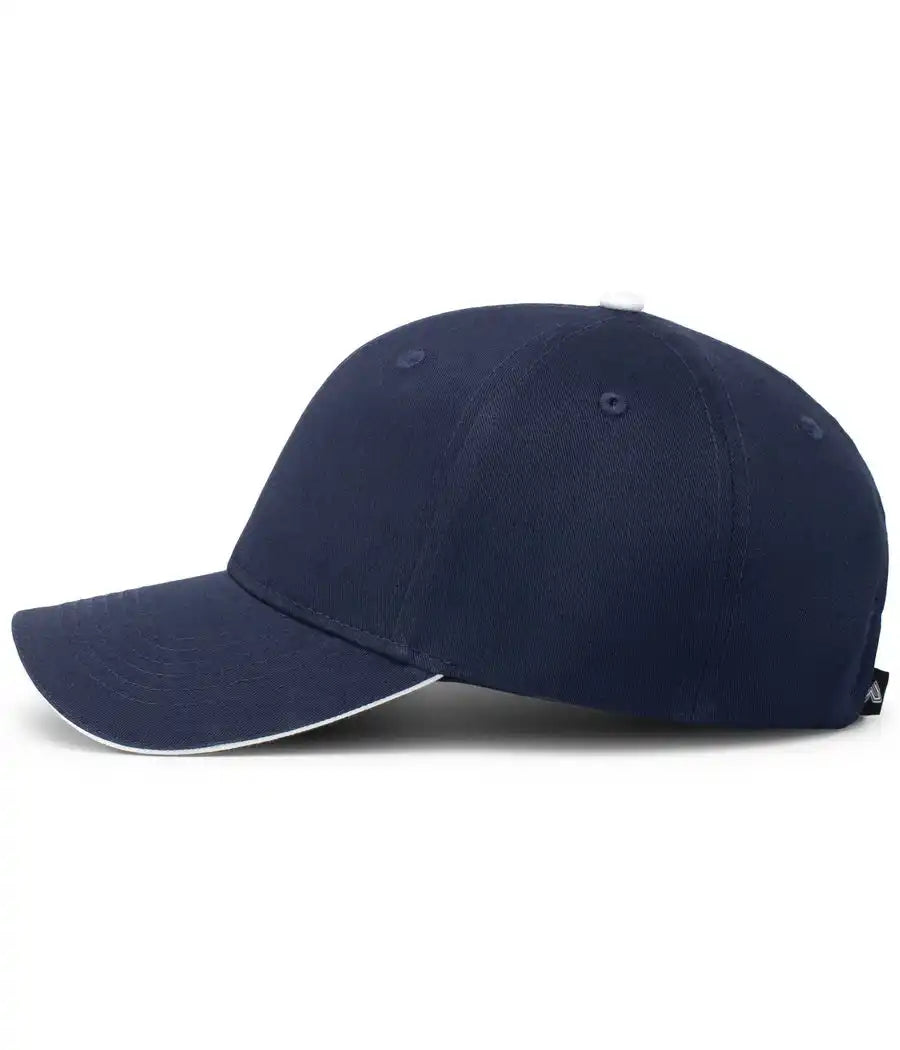 Pacific Headwear 121c Brushed Cotton Sandwich Visor Hook-and-loop Cap - Navy White - 7’’ - 7 7/8’’