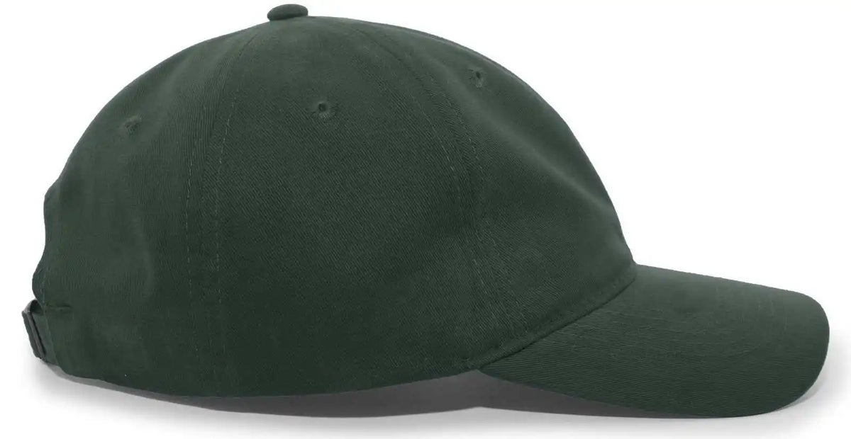 Pacific Headwear 201c Brushed Cotton Twill Buckle Back Cap - Hunter - Forest / 7’’ - 7 7/8’’